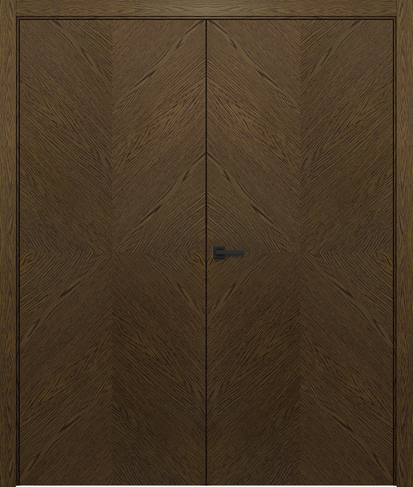 Linewood 5 — X desenli ahşap görünüm · Çift kanat